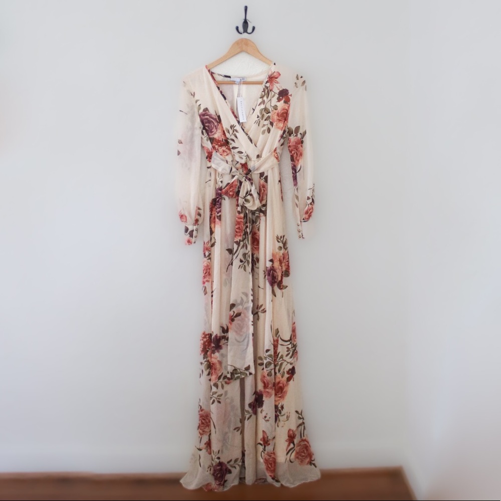 Brand new, baltic born long floral maxi dress with slip (XS) Mother’s Day